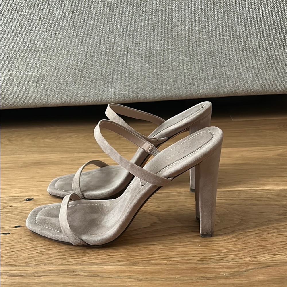 BCBGeneration Tan Chunky Heeled Sandals